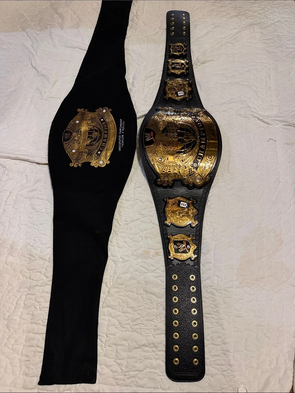 Champion Black and Gold Wrestling Championship Belt